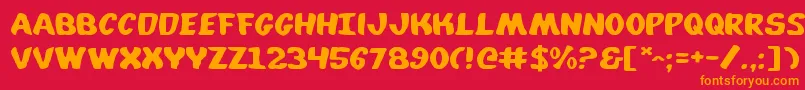 Whata2e Font – Orange Fonts on Red Background