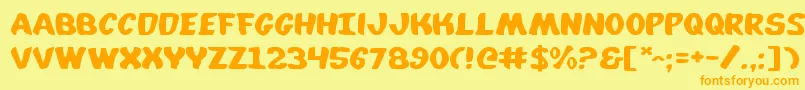 Whata2e Font – Orange Fonts on Yellow Background