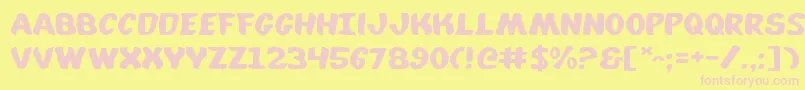 Whata2e Font – Pink Fonts on Yellow Background