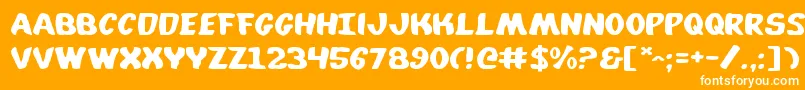 フォントWhata2e – オレンジの背景に白い文字