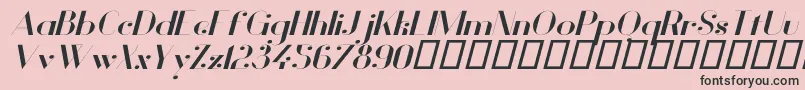 VanityBoldWideItalic Font – Black Fonts on Pink Background