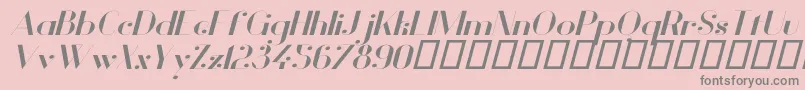 フォントVanityBoldWideItalic – ピンクの背景に灰色の文字