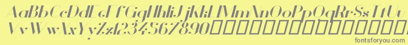 fuente VanityBoldWideItalic – Fuentes Grises Sobre Fondo Amarillo