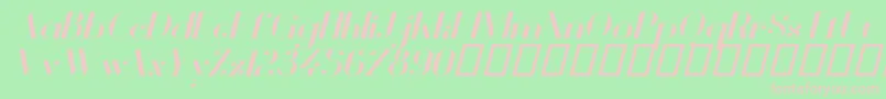 VanityBoldWideItalic Font – Pink Fonts on Green Background