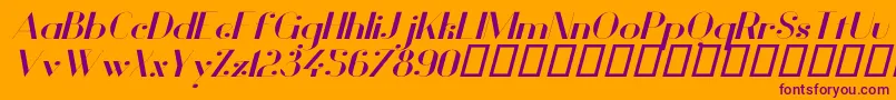 Шрифт VanityBoldWideItalic – фиолетовые шрифты на оранжевом фоне