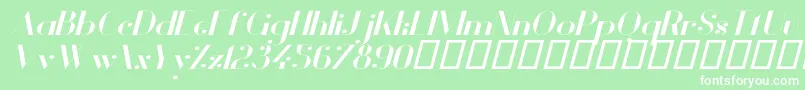 フォントVanityBoldWideItalic – 緑の背景に白い文字