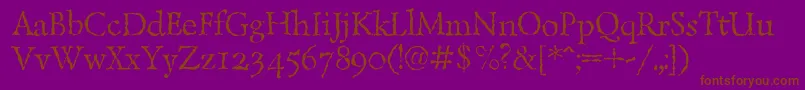 Lazurantiqtextc Font – Brown Fonts on Purple Background