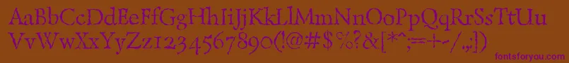 Lazurantiqtextc Font – Purple Fonts on Brown Background