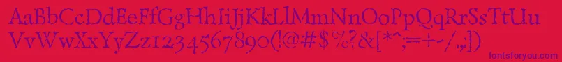 Lazurantiqtextc Font – Purple Fonts on Red Background