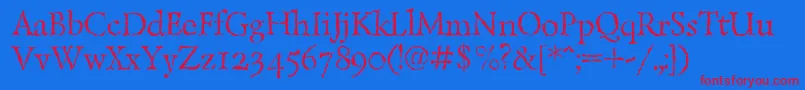 Lazurantiqtextc Font – Red Fonts on Blue Background