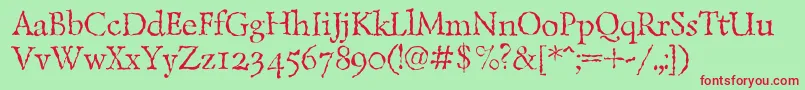 Lazurantiqtextc Font – Red Fonts on Green Background
