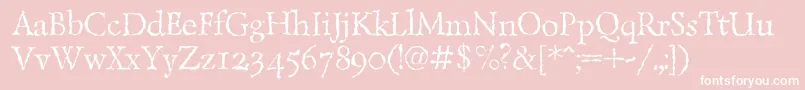 フォントLazurantiqtextc – ピンクの背景に白い文字