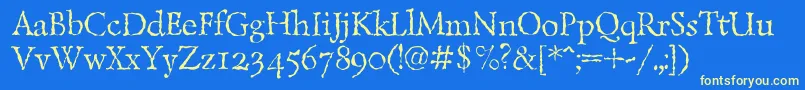 Lazurantiqtextc Font – Yellow Fonts on Blue Background