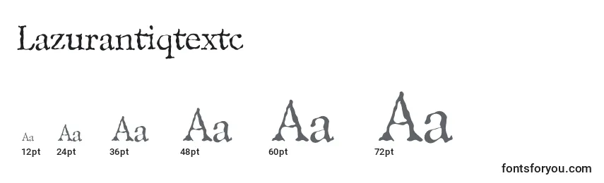 Размеры шрифта Lazurantiqtextc