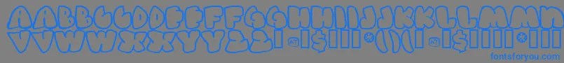 GasHufferPhat Font – Blue Fonts on Gray Background