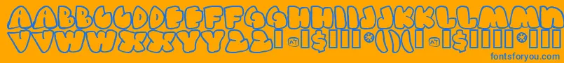 GasHufferPhat Font – Blue Fonts on Orange Background