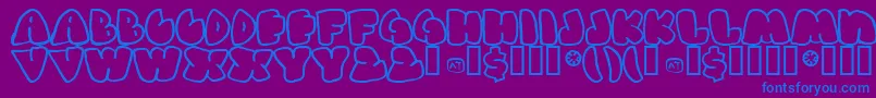 GasHufferPhat Font – Blue Fonts on Purple Background