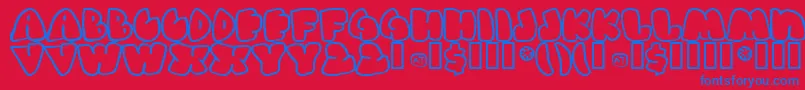 GasHufferPhat Font – Blue Fonts on Red Background