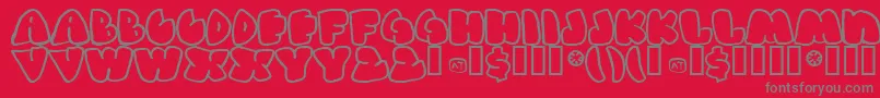 フォントGasHufferPhat – 赤い背景に灰色の文字