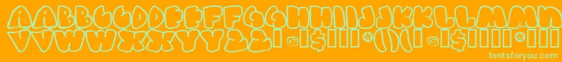 GasHufferPhat Font – Green Fonts on Orange Background