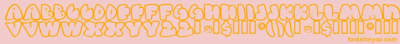 GasHufferPhat Font – Orange Fonts on Pink Background