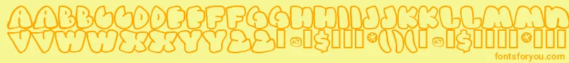 GasHufferPhat Font – Orange Fonts on Yellow Background