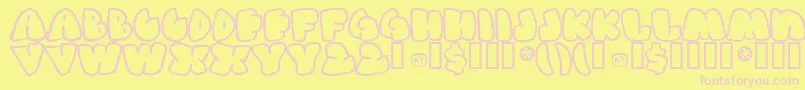 GasHufferPhat Font – Pink Fonts on Yellow Background