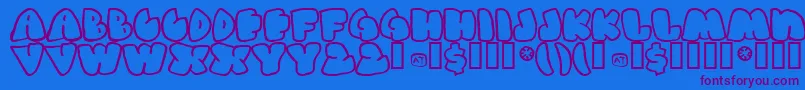GasHufferPhat Font – Purple Fonts on Blue Background