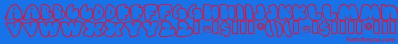 GasHufferPhat Font – Red Fonts on Blue Background