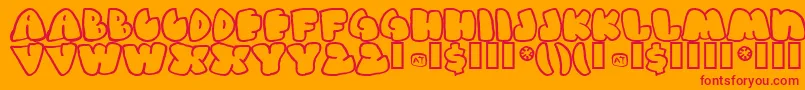 GasHufferPhat Font – Red Fonts on Orange Background