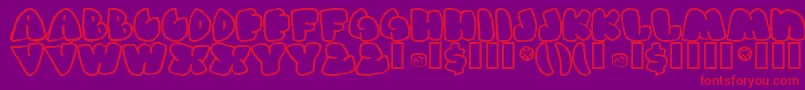 GasHufferPhat Font – Red Fonts on Purple Background