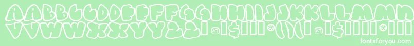 GasHufferPhat Font – White Fonts on Green Background