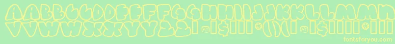 GasHufferPhat Font – Yellow Fonts on Green Background