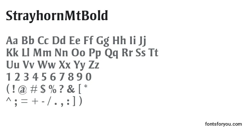 Schriftart StrayhornMtBold – Alphabet, Zahlen, spezielle Symbole