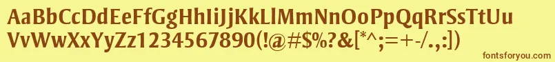 StrayhornMtBold Font – Brown Fonts on Yellow Background