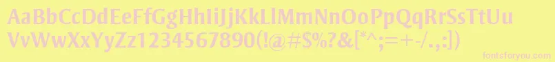 StrayhornMtBold Font – Pink Fonts on Yellow Background