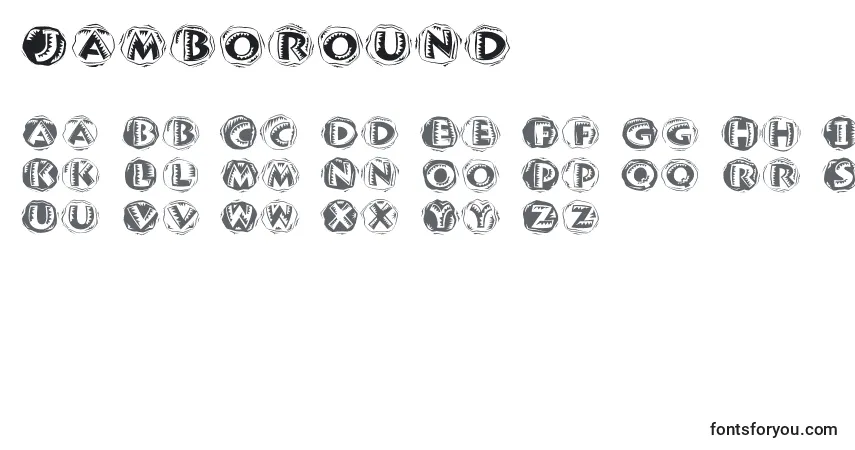 A fonte Jamboround – alfabeto, números, caracteres especiais