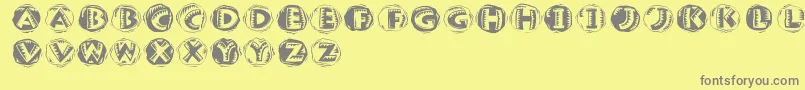 Jamboround-Schriftart – Graue Schriften auf gelbem Hintergrund