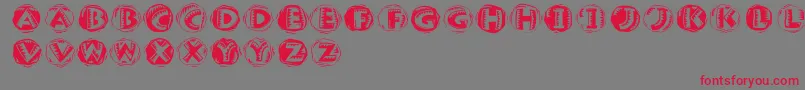 Jamboround-Schriftart – Rote Schriften auf grauem Hintergrund