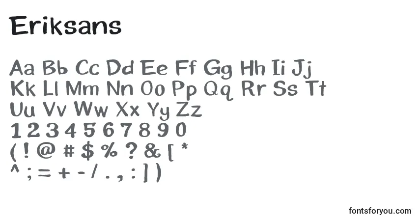 Czcionka Eriksans – alfabet, cyfry, specjalne znaki