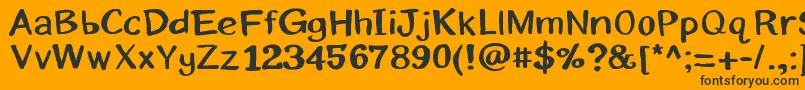 Eriksans-Schriftart – Schwarze Schriften auf orangefarbenem Hintergrund