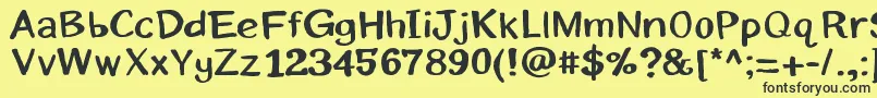 Eriksans-fontti – mustat fontit keltaisella taustalla