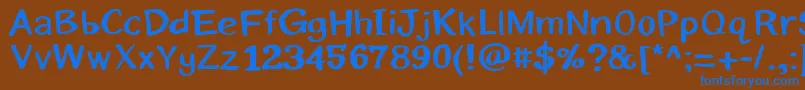 Eriksans-fontti – siniset fontit ruskealla taustalla