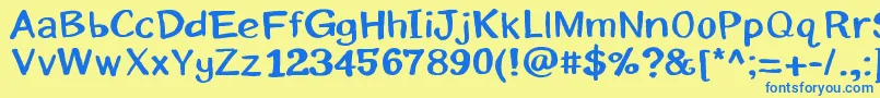 Eriksans-fontti – siniset fontit keltaisella taustalla