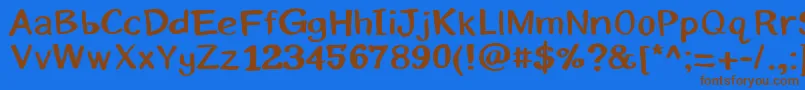 Eriksans-Schriftart – Braune Schriften auf blauem Hintergrund