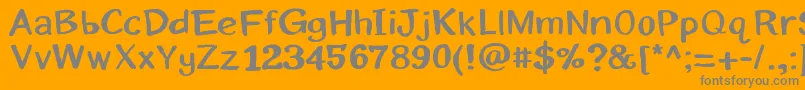 Eriksans-fontti – harmaat kirjasimet oranssilla taustalla