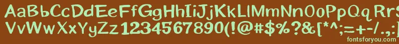 Eriksans-fontti – vihreät fontit ruskealla taustalla