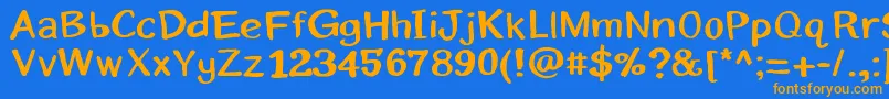 Eriksans Font – Orange Fonts on Blue Background