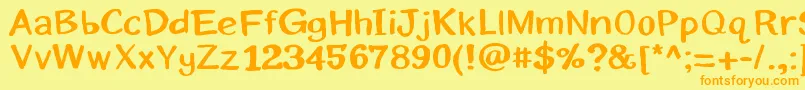 Eriksans Font – Orange Fonts on Yellow Background
