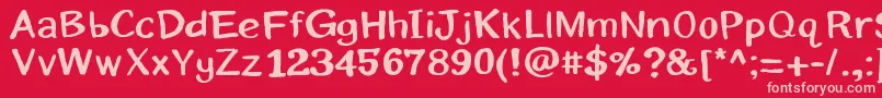 Eriksans Font – Pink Fonts on Red Background